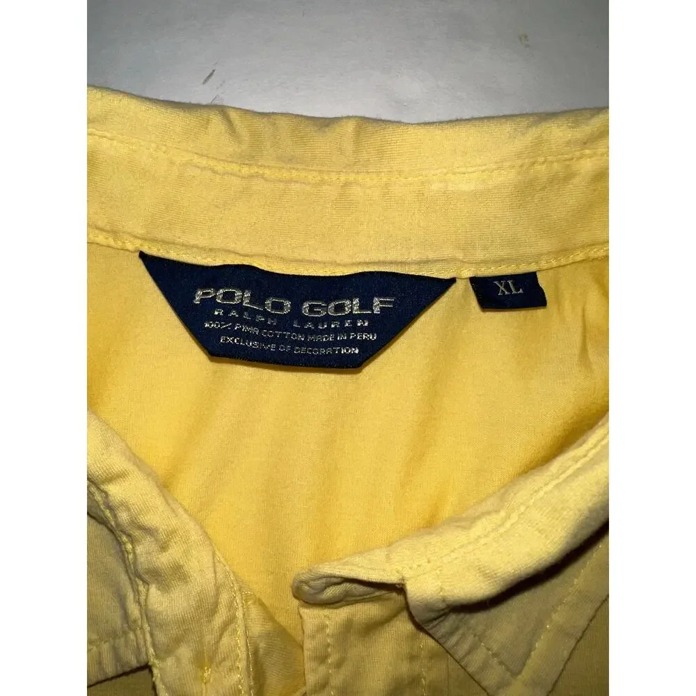 Polo Golf Ralph Lauren Shirt Mens Yellow XL Short Sleeve Lamp Post Collection